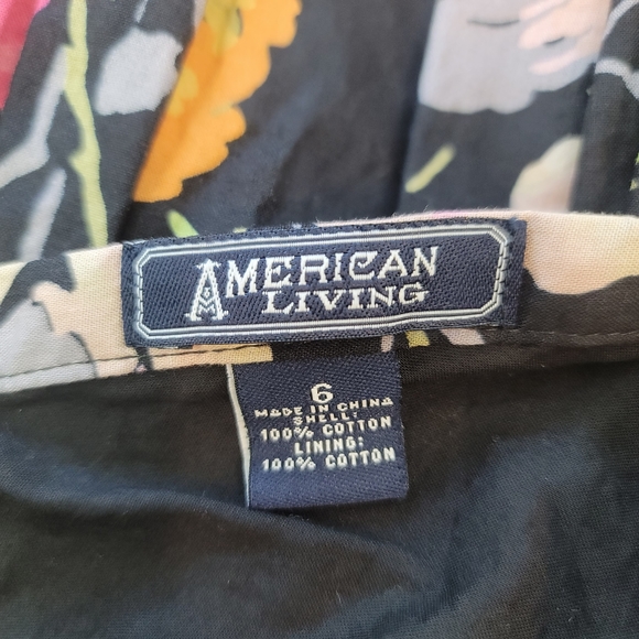 American Living Black Floral Print A-Line Skirt Women's Size 6 - Picture 11 of 11